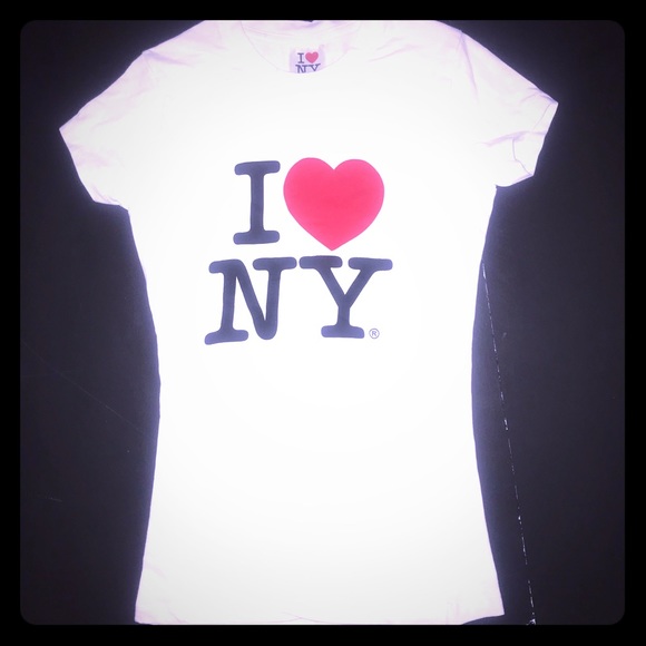 Rafia Tops - Women’s Graphic Small Fitted T-shirt I Love NY